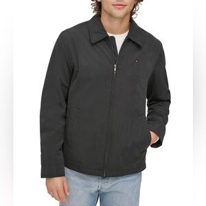 Tommy Hilfiger Men’s Black Lightweight Full Zip-Front Jacket Sz S